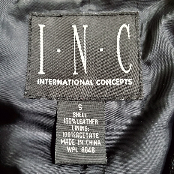 INC Intl Moto Jacket Leather Double Breasted Black Distressed VTG Women's S - Picture 9 of 16